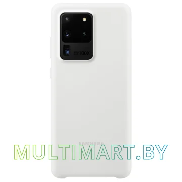 Чехол Samsung Silicone Cover для Galaxy S20 Ultra (белый)
